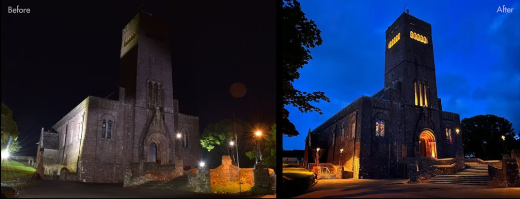 St Patrick's Churchin uusittu valaisu